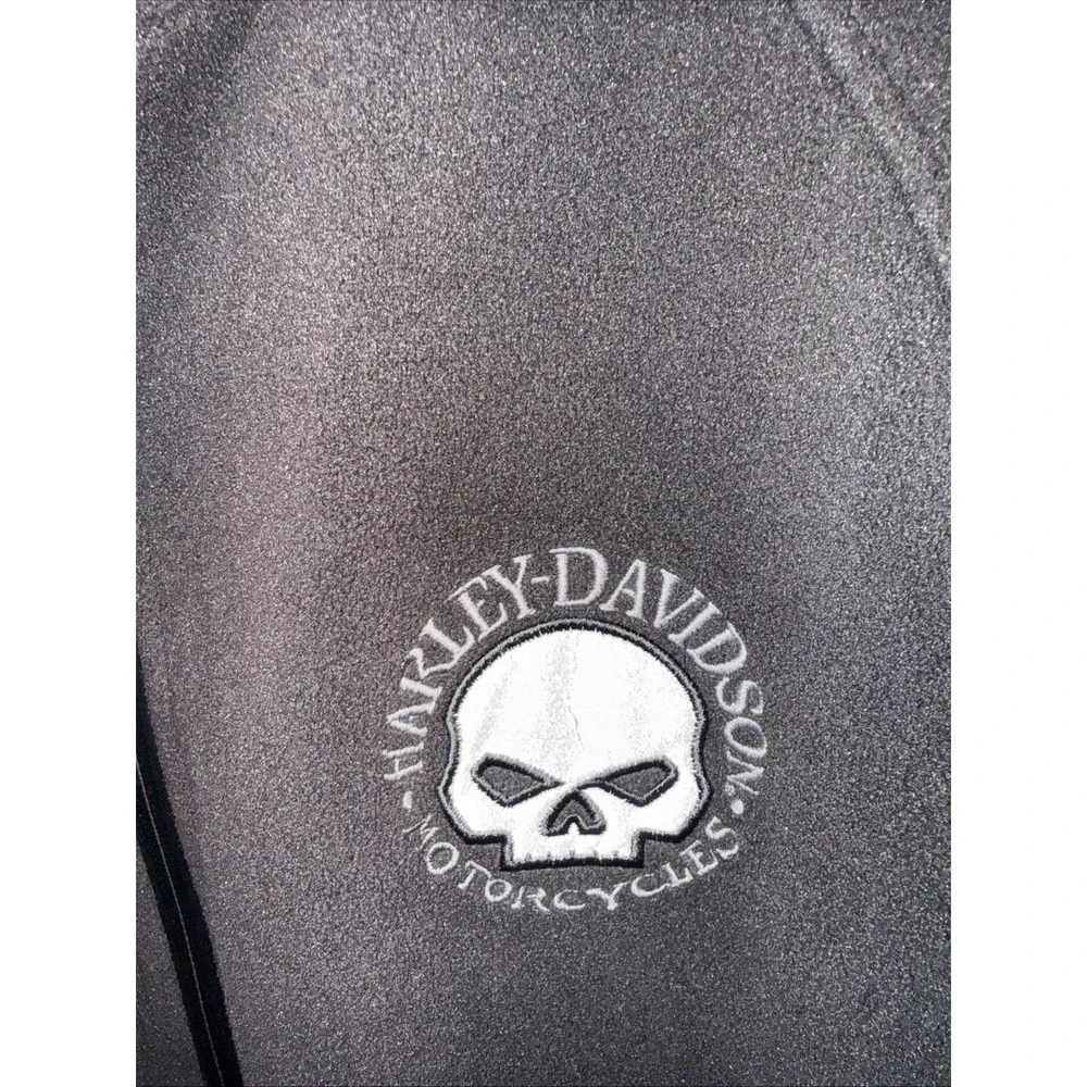 HARLEY-DAVIDSON Cross Roads Fleece Jacket Black w/ Willie G Skull Emblems 2xL